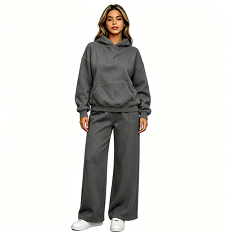 Damen Lässiger Kapuzenpullover mit weiten Hosen Drune
