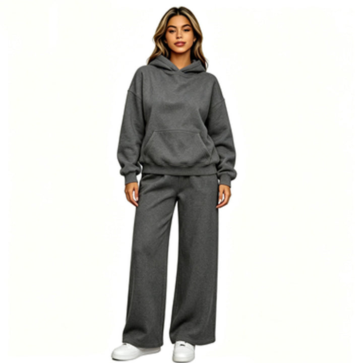 Damen Lässiger Kapuzenpullover mit weiten Hosen Drune