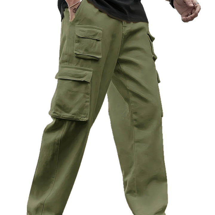 Herren Multifunktionale Cargo-Hose mit mehreren Klapptaschen und geradem Bein Drune