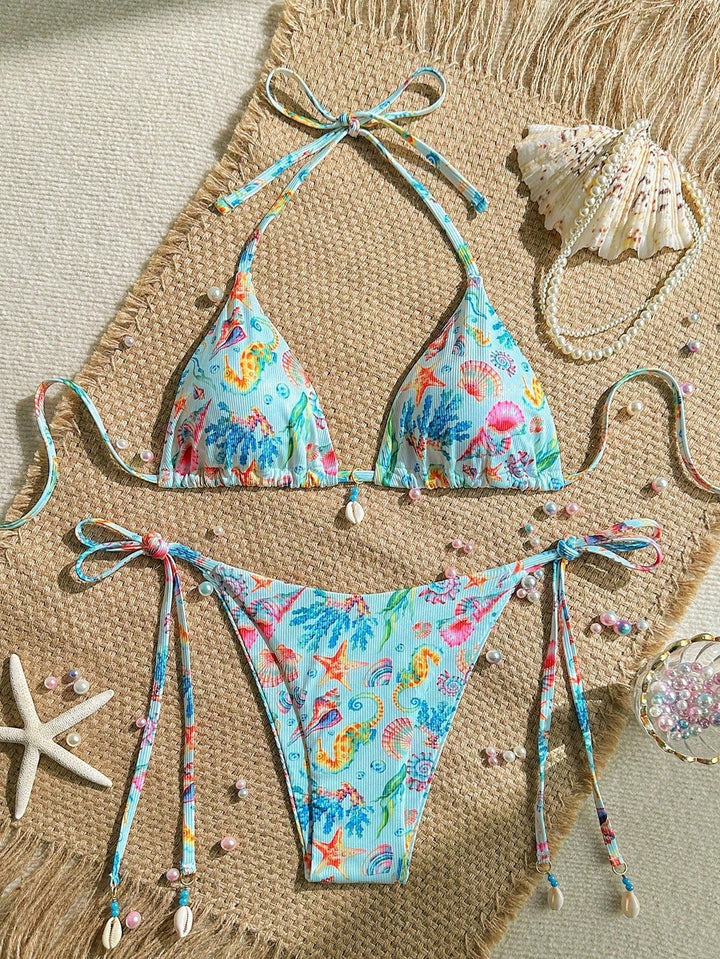 Damen Triangel-Bikini mit Muschel-Details Drune