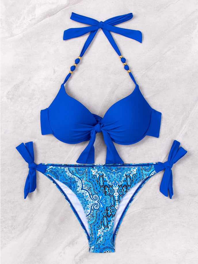 Damen Bikini-Set mit modischem Knoten und bunten Akzenten Drune