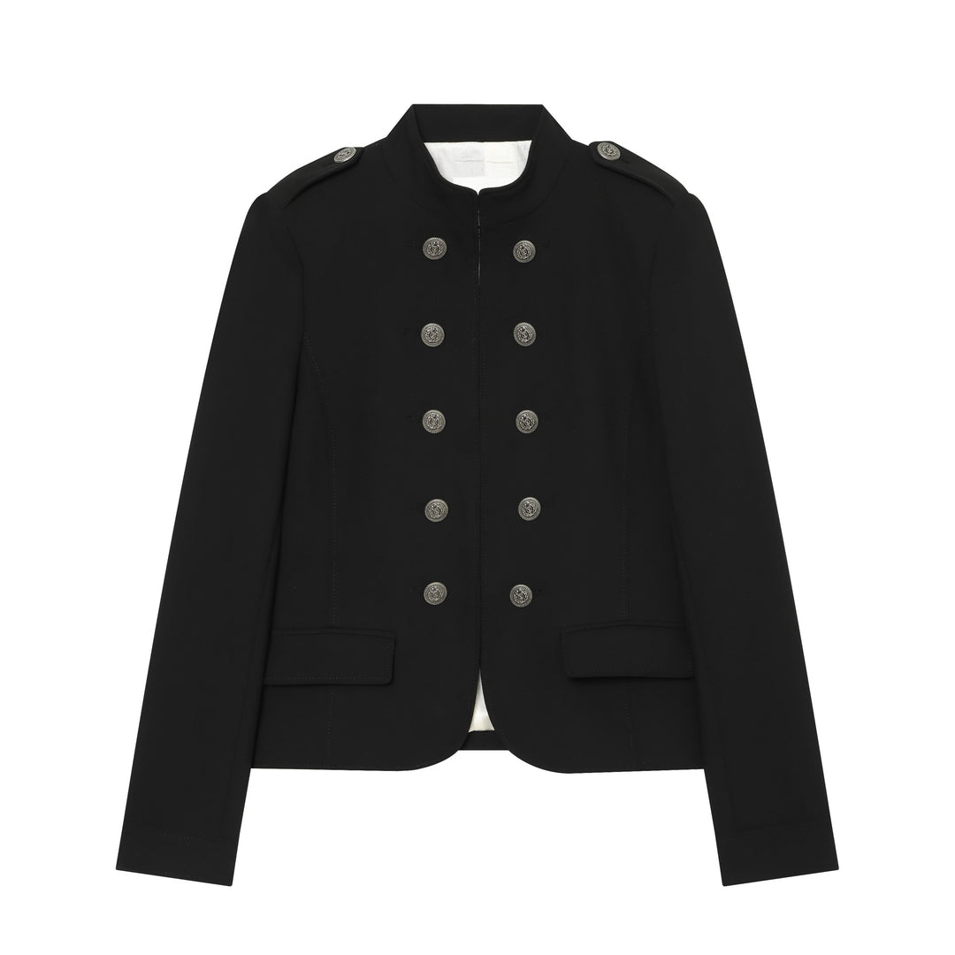 Damen nan taillierter Militärblazer mit Stehkragen und doppelreihiger Zierknopfleiste Drune