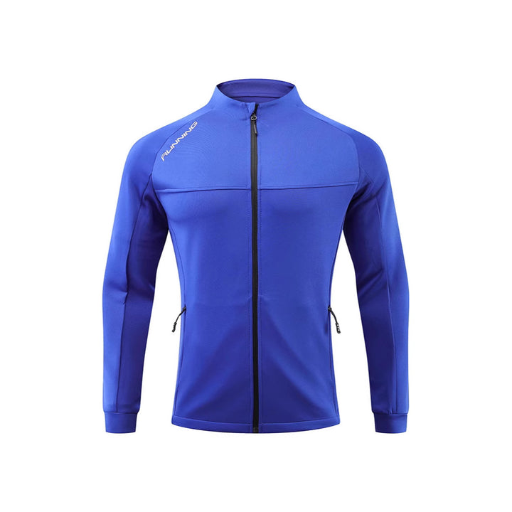 Herren Eng anliegende atmungsaktive Laufjacke mit durchgehendem Reißverschluss und Reißverschlusstaschen Drune