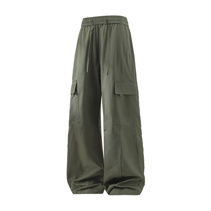 Herren Weite Cargo-Hose mit Tunnelzugbund, Utility‑Klappentaschen & entspannter Baggy‑Silhouette Drune
