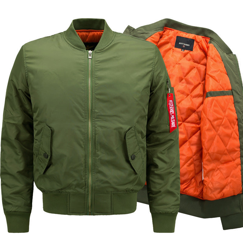 Herren  Heritage Pilotstil Isolierte Bomberjacke mit Kontrastfutter und Utility-Tasche am Ärmel Drune