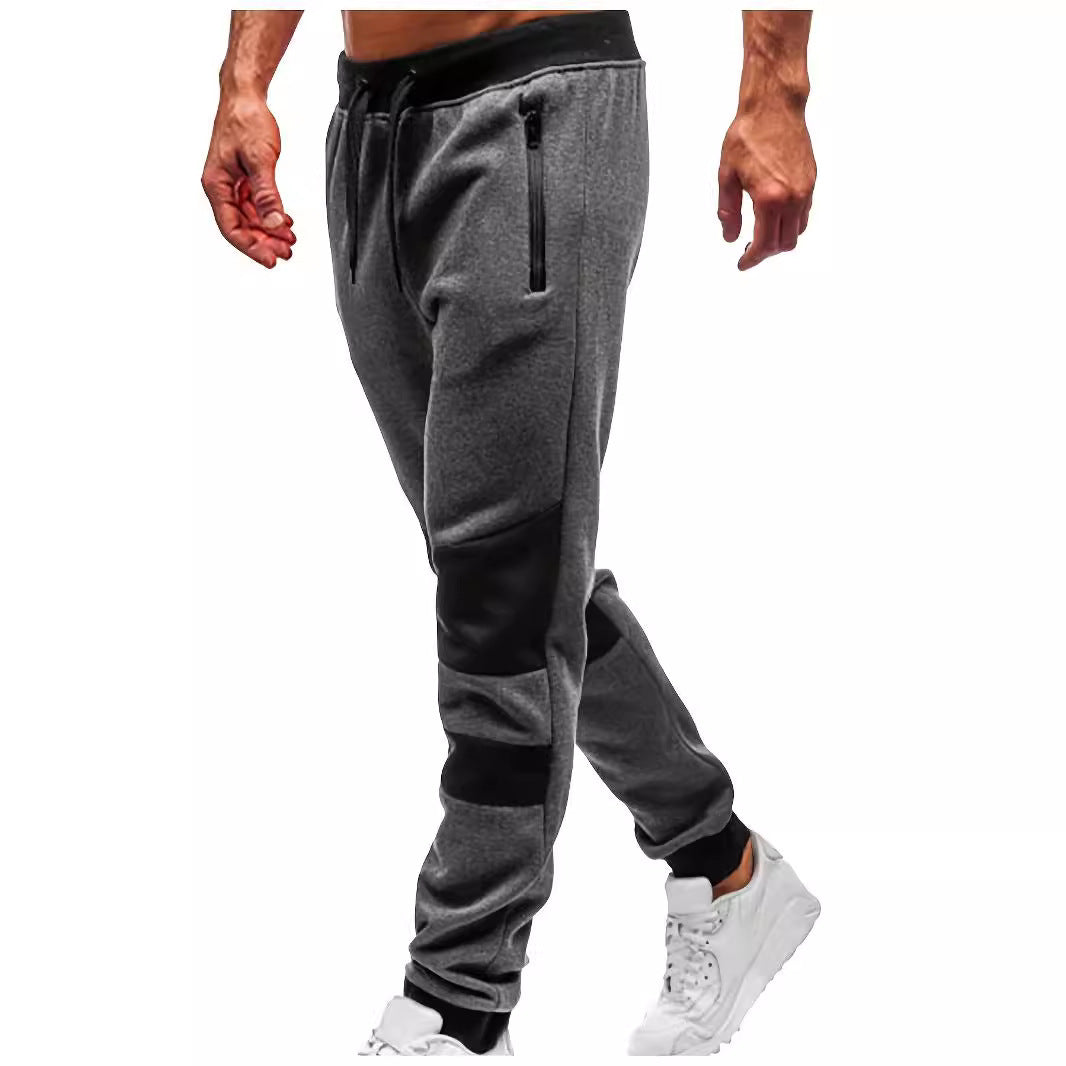 Herren nan schmal geschnittene Jogginghose mit Reißverschlusstaschen, elastischem Komfortbund und verstärkten Knie-Paneelen Drune