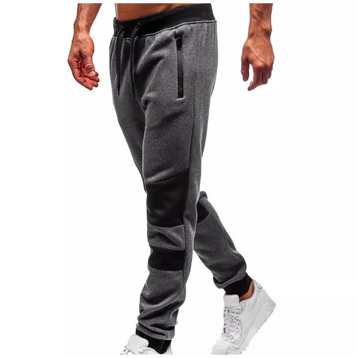 Herren nan schmal geschnittene Jogginghose mit Reißverschlusstaschen, elastischem Komfortbund und verstärkten Knie-Paneelen Drune