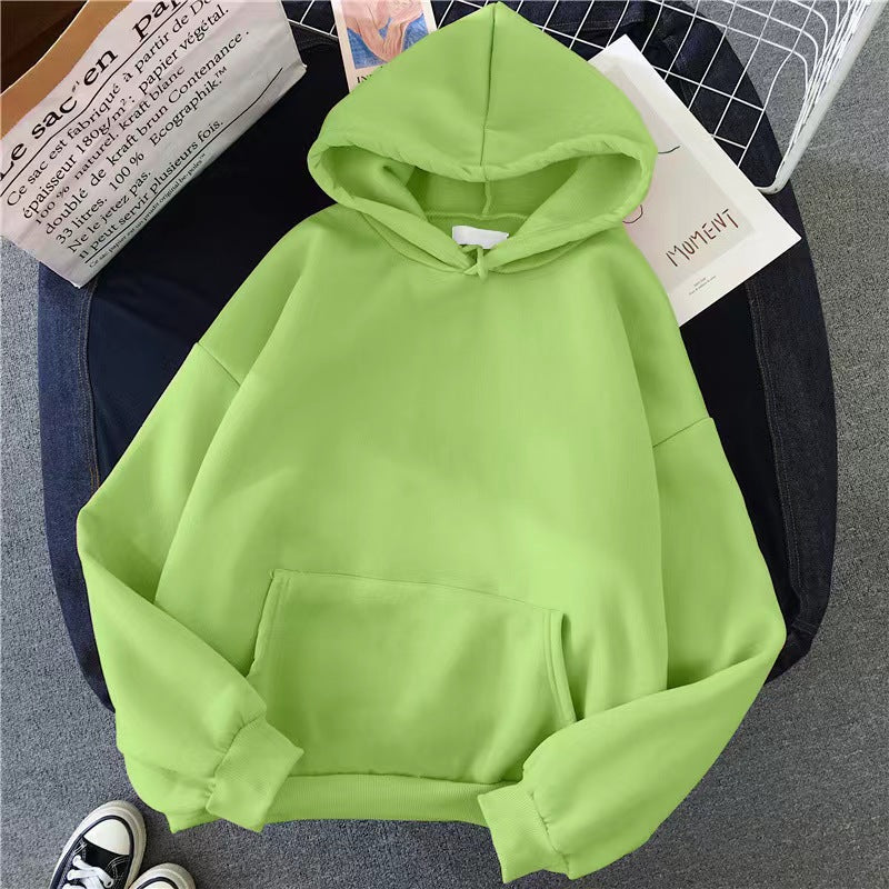 Damen nan weicher Oversize-Kapuzenpullover mit asymmetrischem Saum Kängurutasche und überschnittener Schulter Drune