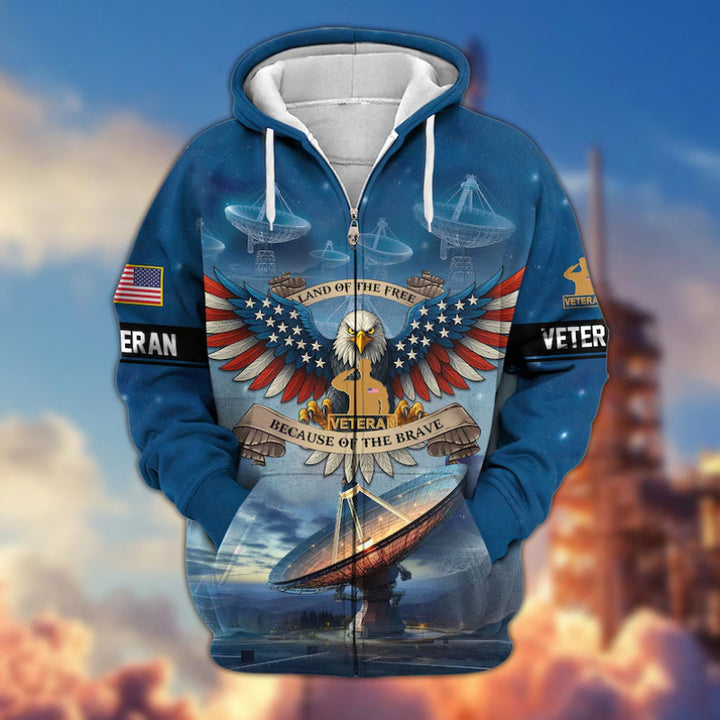Herren Kapuzensweater mit amerikanischem Veteranenmotiv Drune