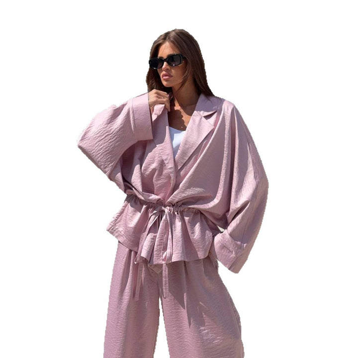 Damen Oversized Blazer mit weiten Ärmeln und passender Hose Drune
