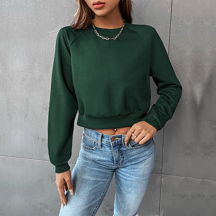 Damen Sportlicher Cropped Pullover Drune
