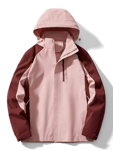 Damen Leichte zweifarbige Softshelljacke mit Kapuze, atmungsaktivem Meshfutter und Brustreißverschluss Drune