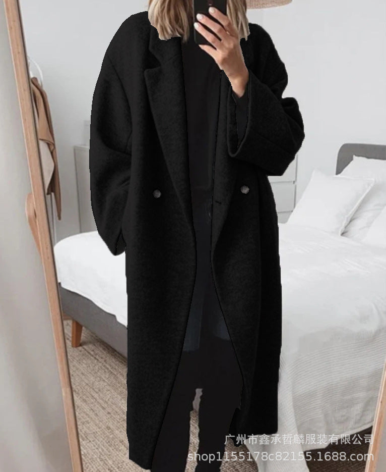 Drune | Trenchcoat mit Einem Knopf für Frauen - Schwarz