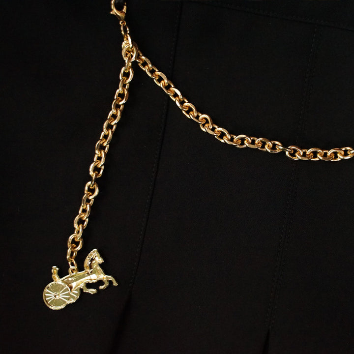 Damen Eleganter Midirock mit einzigartigem Kettendetail Drune