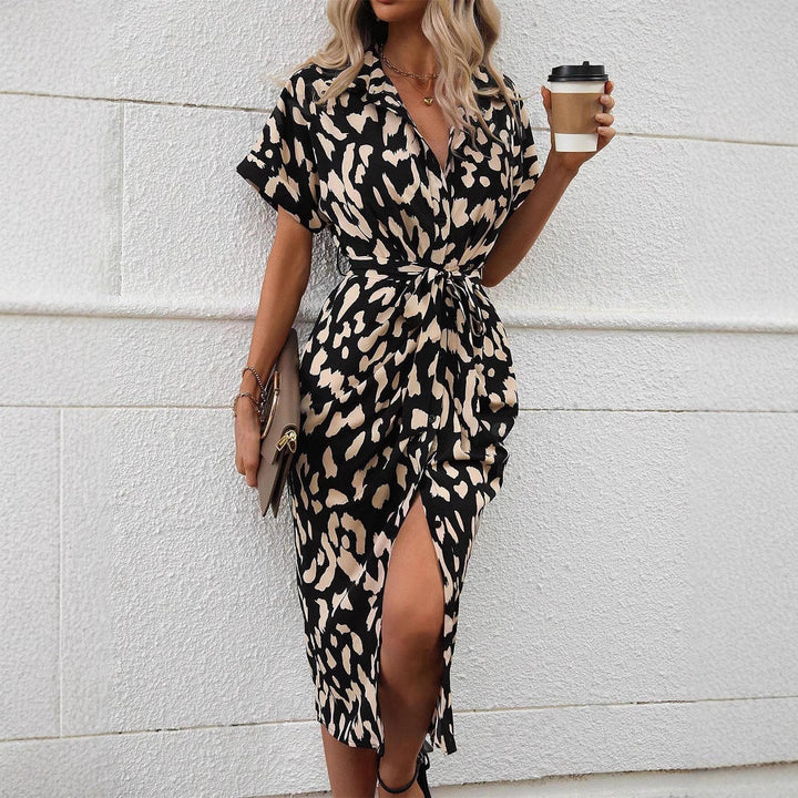 Damen Maxikleid mit schickem Knopfdesign und vorteilhaftem Schlitz Drune