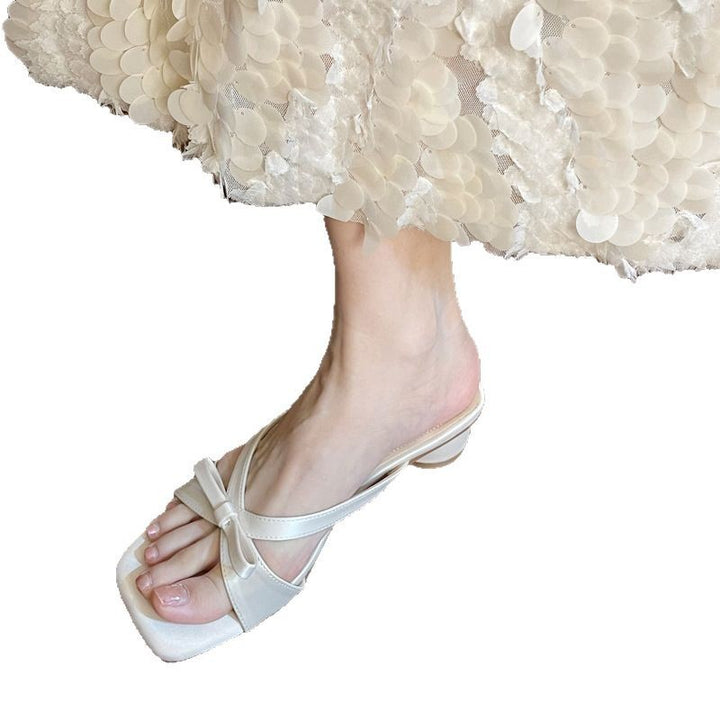 Damen Mules mit elegantem Schleifen-Design und komfortablem Blockabsatz Drune