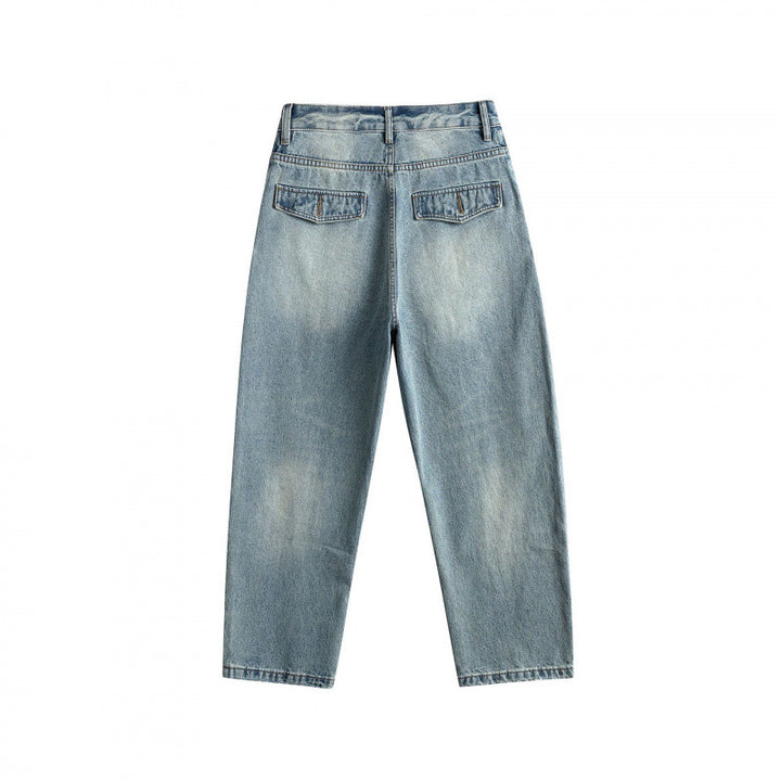 Damen Baggy-Jeans im Panel‑Design mit tiefem Bund und großen Schubtaschen Drune