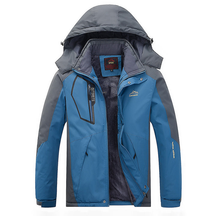Herren technische Outdoorjacke mit herausnehmbarer Fleece‑Innenjacke und abnehmbarer Kapuze Drune