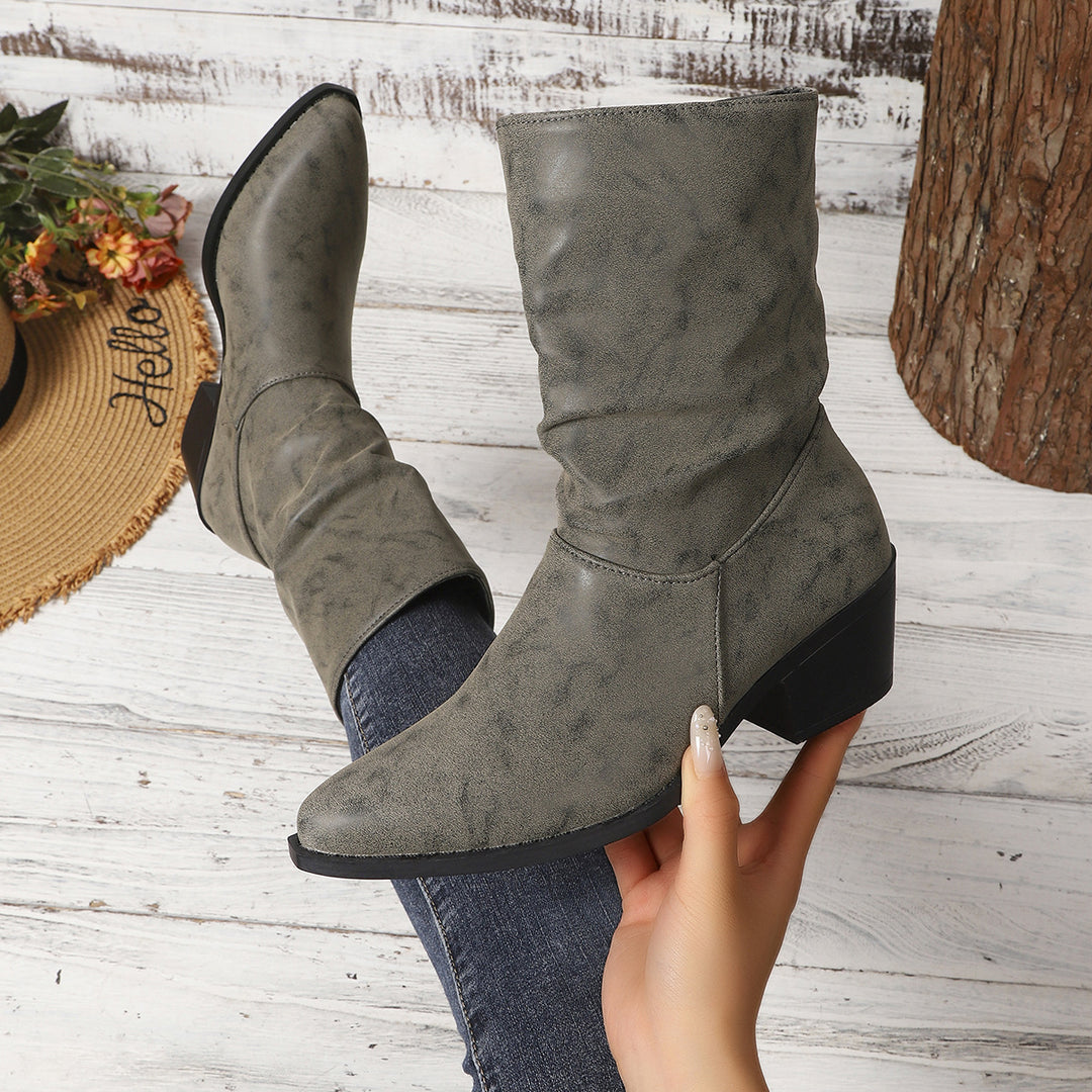 Damen Elegante Slouch-Stiefeletten Drune