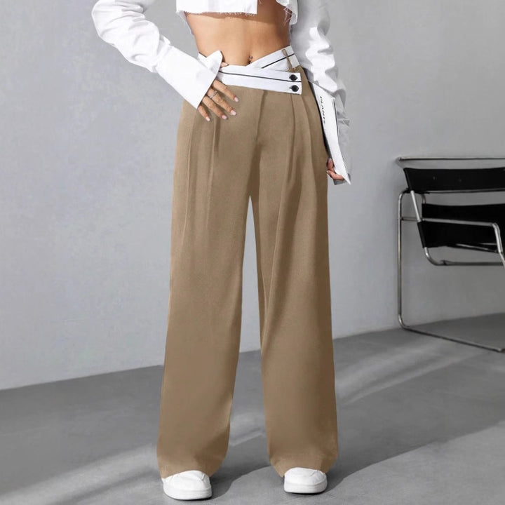 Damen Modische Palazzo-Hose mit asymmetrischem Bund Drune