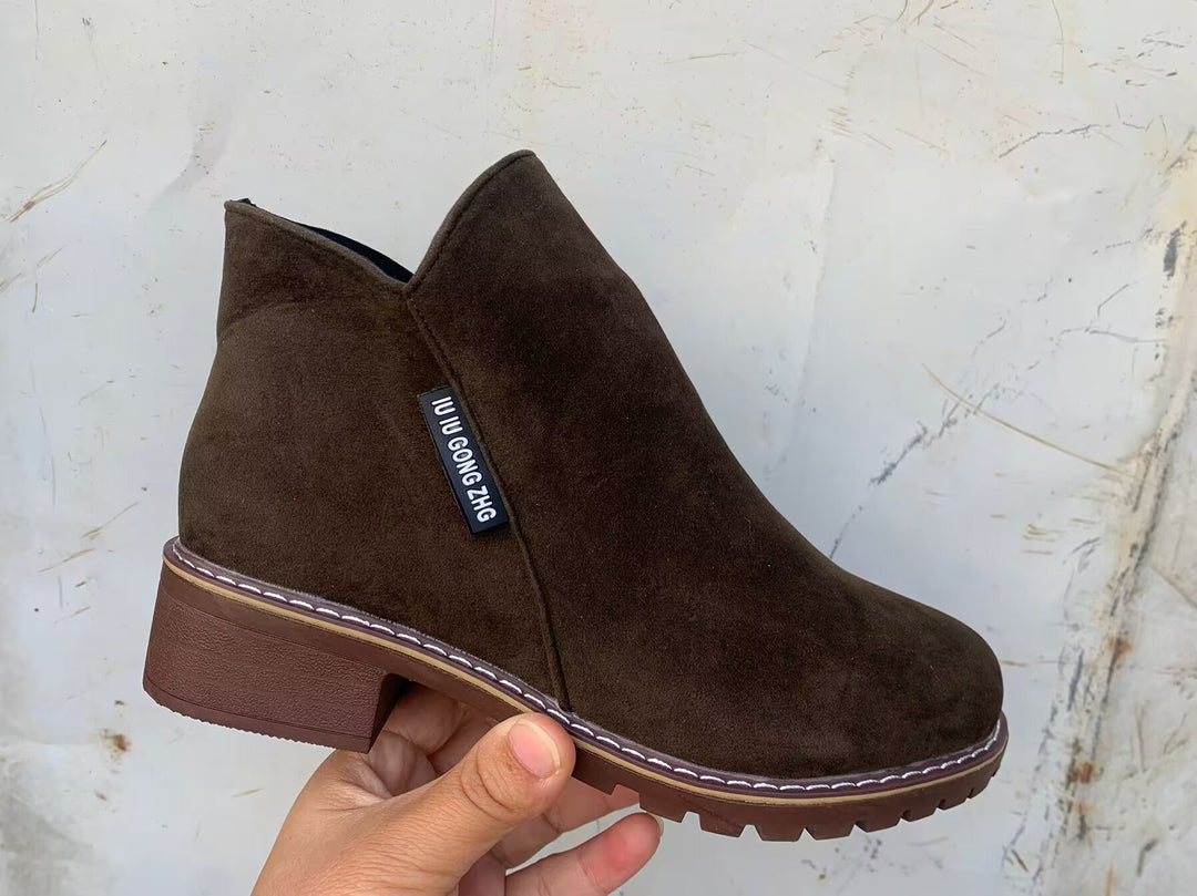 Damen Stiefeletten Wildleder Stil Drune
