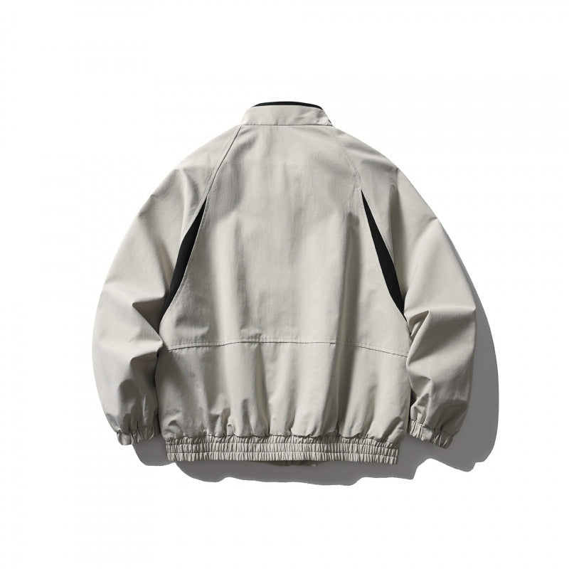 Unisex Boxy-Leichtblousonjacke im Tech-Cotton-Look mit Raglanärmeln, Reißverschluss und elastischem Saum Drune