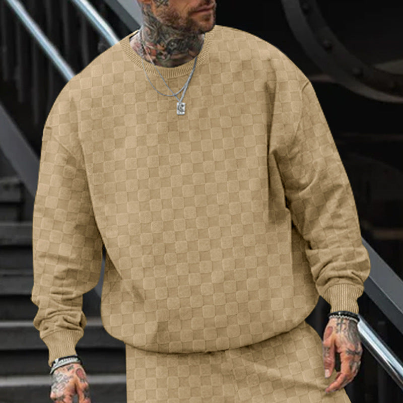Herren Check-Design Freizeitanzug Drune