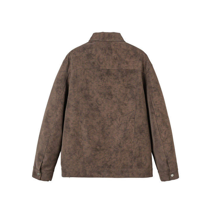 Herren Kurzjacke aus Velourslederimitat mit Metall-Knebelverschlüssen Drune