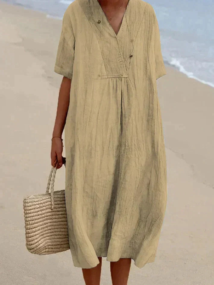 Drune | Sommerkleid Aus Baumwolle Und Leinen