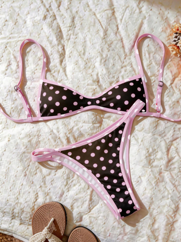 Damen Zweiteiliger Bikini mit elegantem Streifenmuster Drune