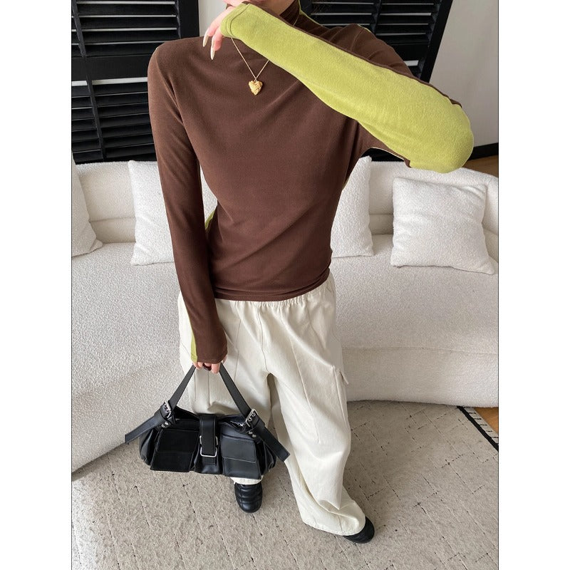 Damen komfortabler Rollkragenpullover aus feinem Material Drune