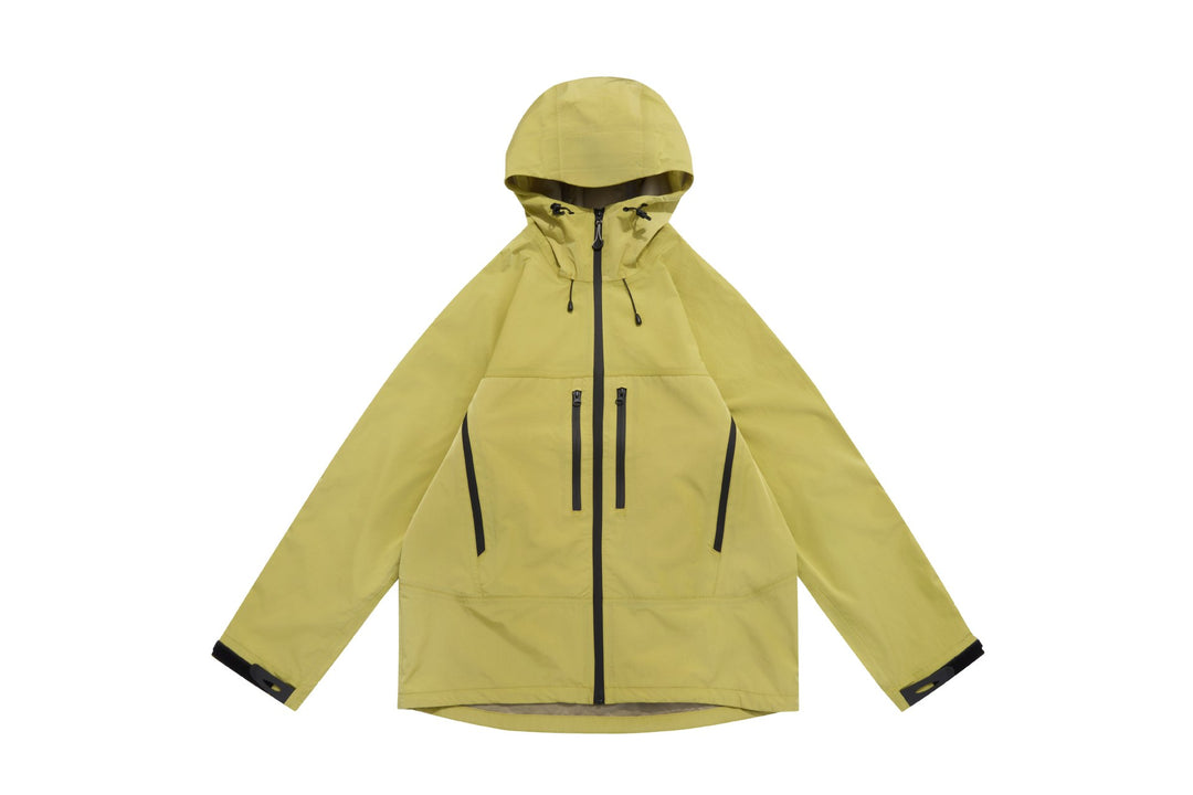 Unisex Technische Kapuzen-Outdoorjacke mit getapten Reißverschlüssen Drune
