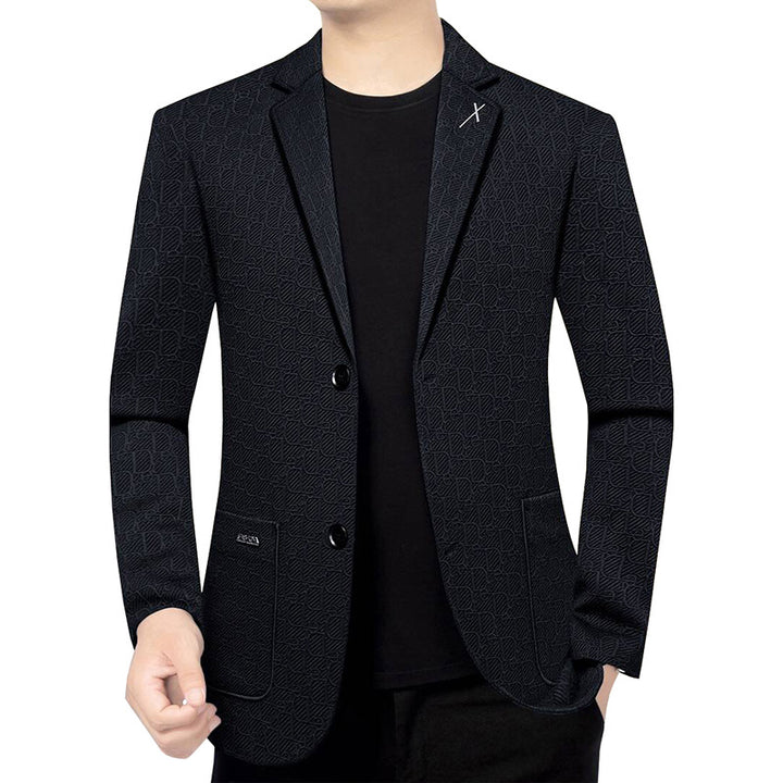 Herren Modernes Einreihiges City-Blazer mit aufgesetzten Taschen und leichter Halbfütterung Drune