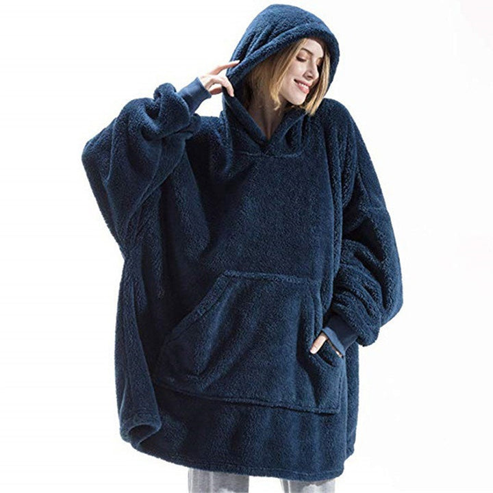 Damen Kuschelige Oversize-Hoodiejacke aus Fleece mit Kängurutasche Drune