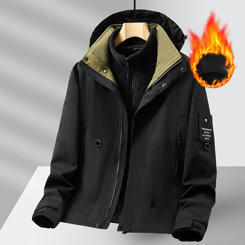 Herren Fleecejacke mit hohem Kragen Drune