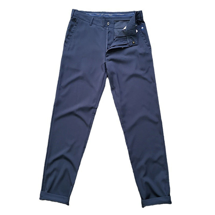 Herren Chinohose im schmalen Schnitt mit Stretch, Bügelfalte und schrägen Eingrifftaschen Drune