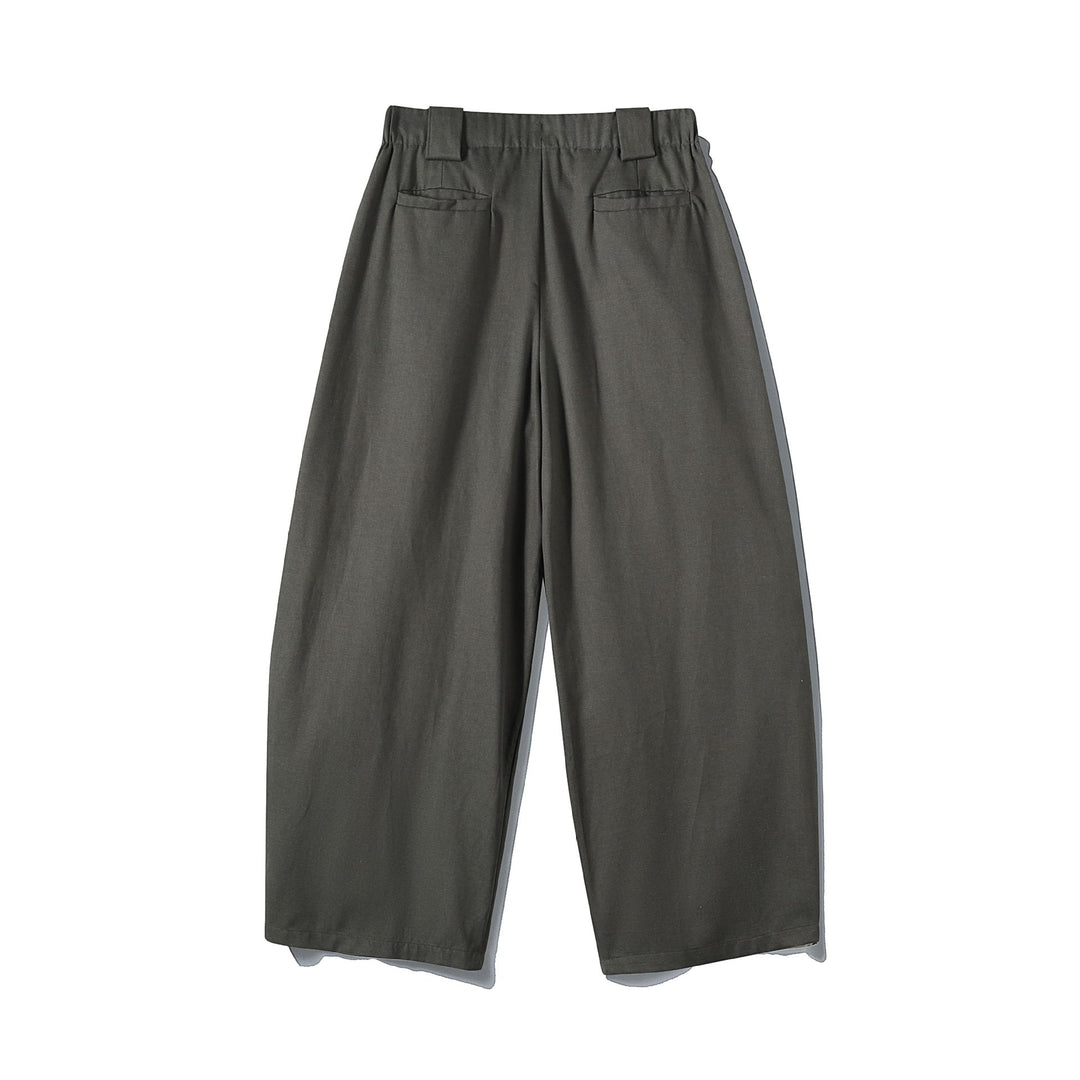 Damen Weite Culotte-Hose mit hohem Bund, Plissee-Detail und Utility-Panel Drune