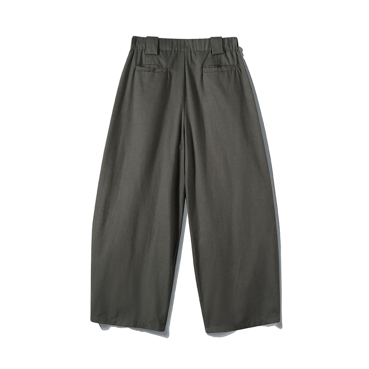 Damen Weite Culotte-Hose mit hohem Bund, Plissee-Detail und Utility-Panel Drune