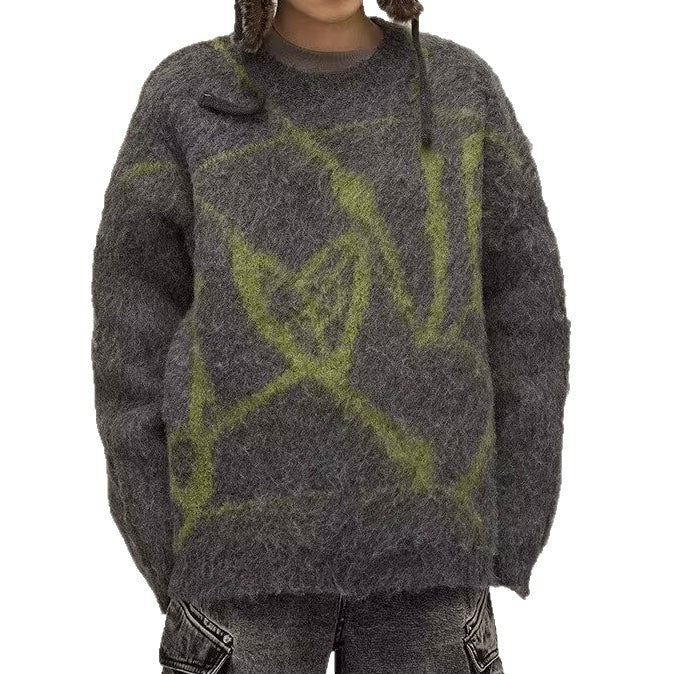Herren Modischer Oversized Pullover mit einzigartigem Muster Drune