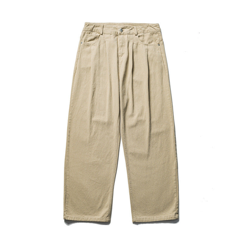 Herren Weite Bundfalten-Hose im Relaxed-Fit aus Baumwoll-Twill Drune