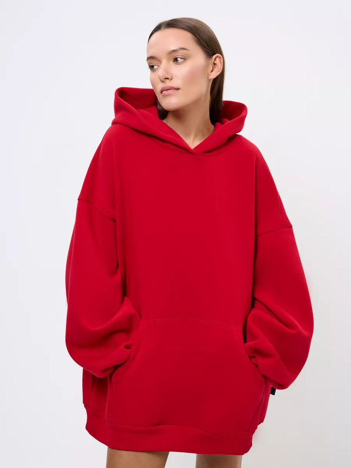Damen Oversized Kapuzenpullover mit extra weitem Schnitt und Kängurutasche Drune