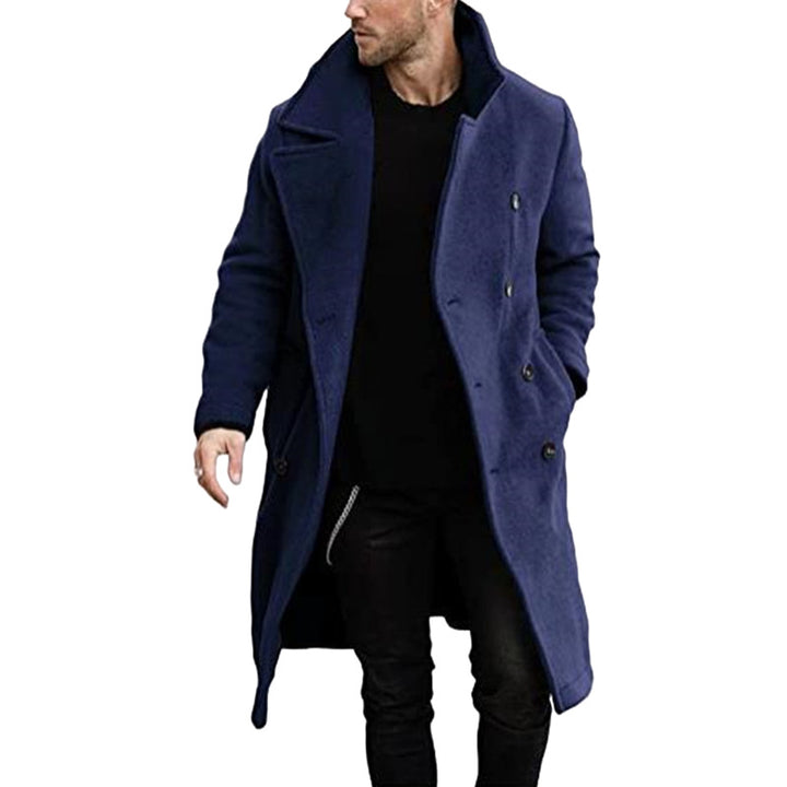 Herren eleganter Mantel mit breitem Kragen Drune