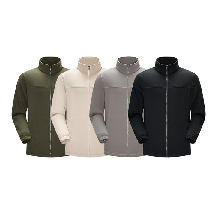 Herren Thermo-Fleece-Softshelljacke mit Stehkragen, Frontreißverschluss und elastischen Bündchen Drune