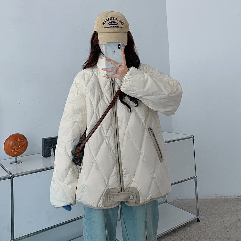 Damen Komfortable gesteppte Winterjacke mit hohem Kragen Drune