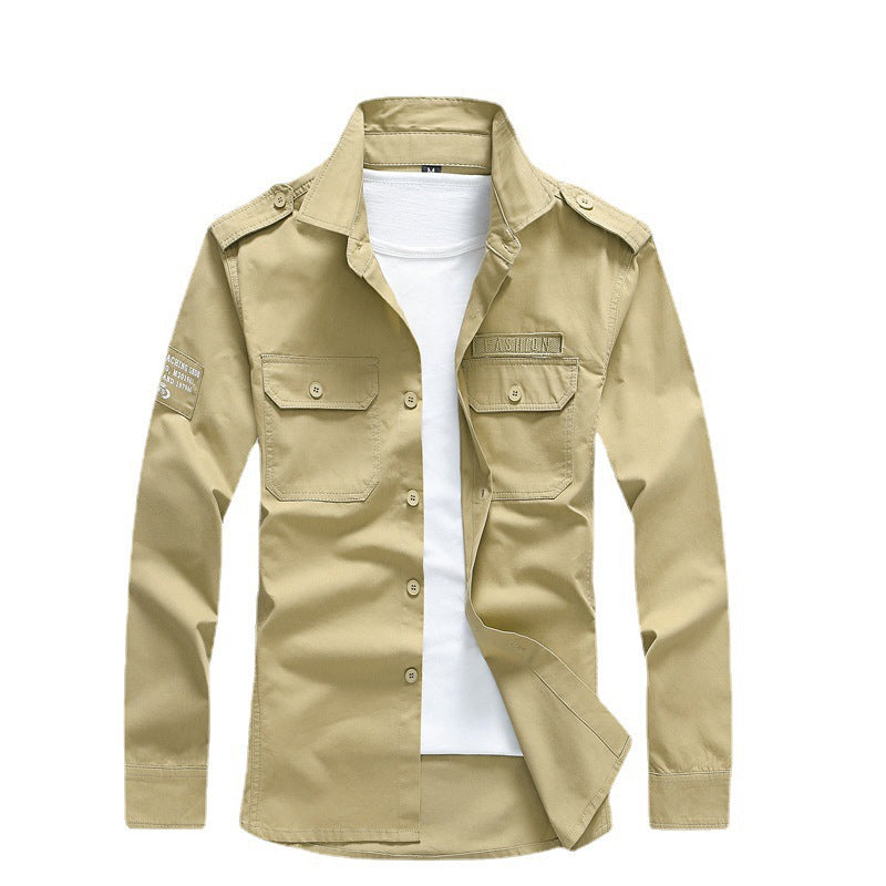 Herren Modische Baumwollhemdjacke mit praktischen Taschen Drune