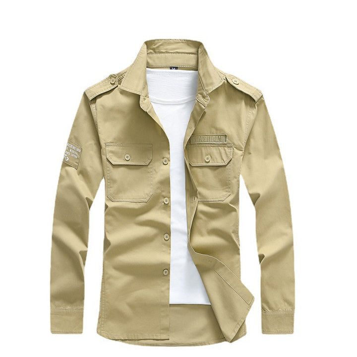 Herren Modische Baumwollhemdjacke mit praktischen Taschen Drune