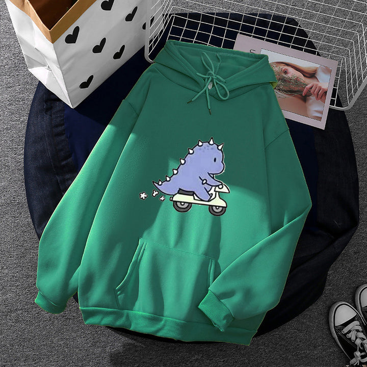 Damen nan Kapuzenpullover im Relaxed-Fit mit botanischer Frucht-Illustration und Kängurutasche Drune