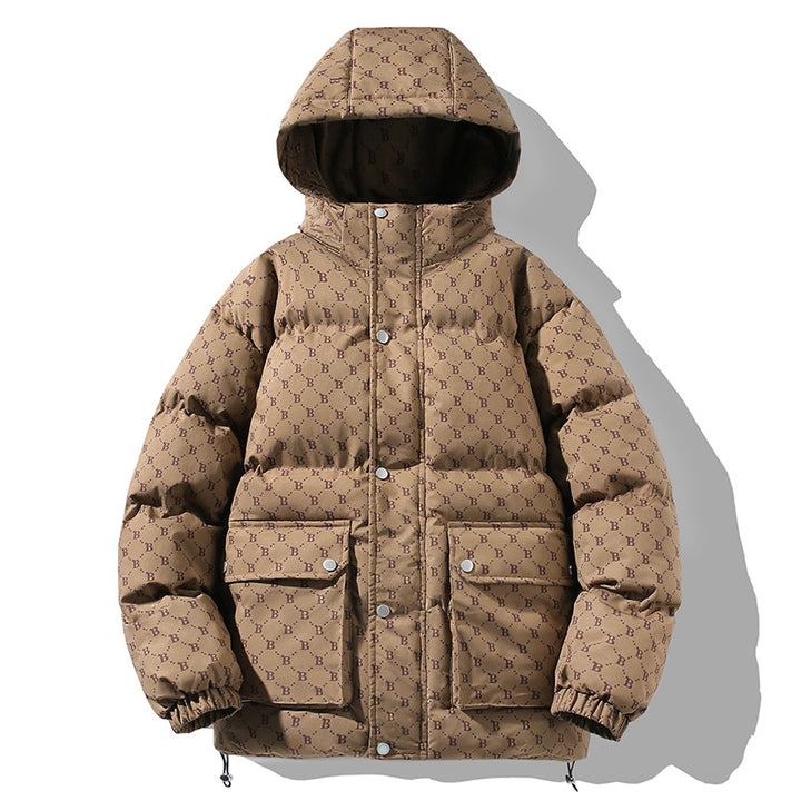 Herren Wattierter Kapuzenparka mit Thermofüllung wasserabweisender Oberfläche & Multifunktionstaschen Drune