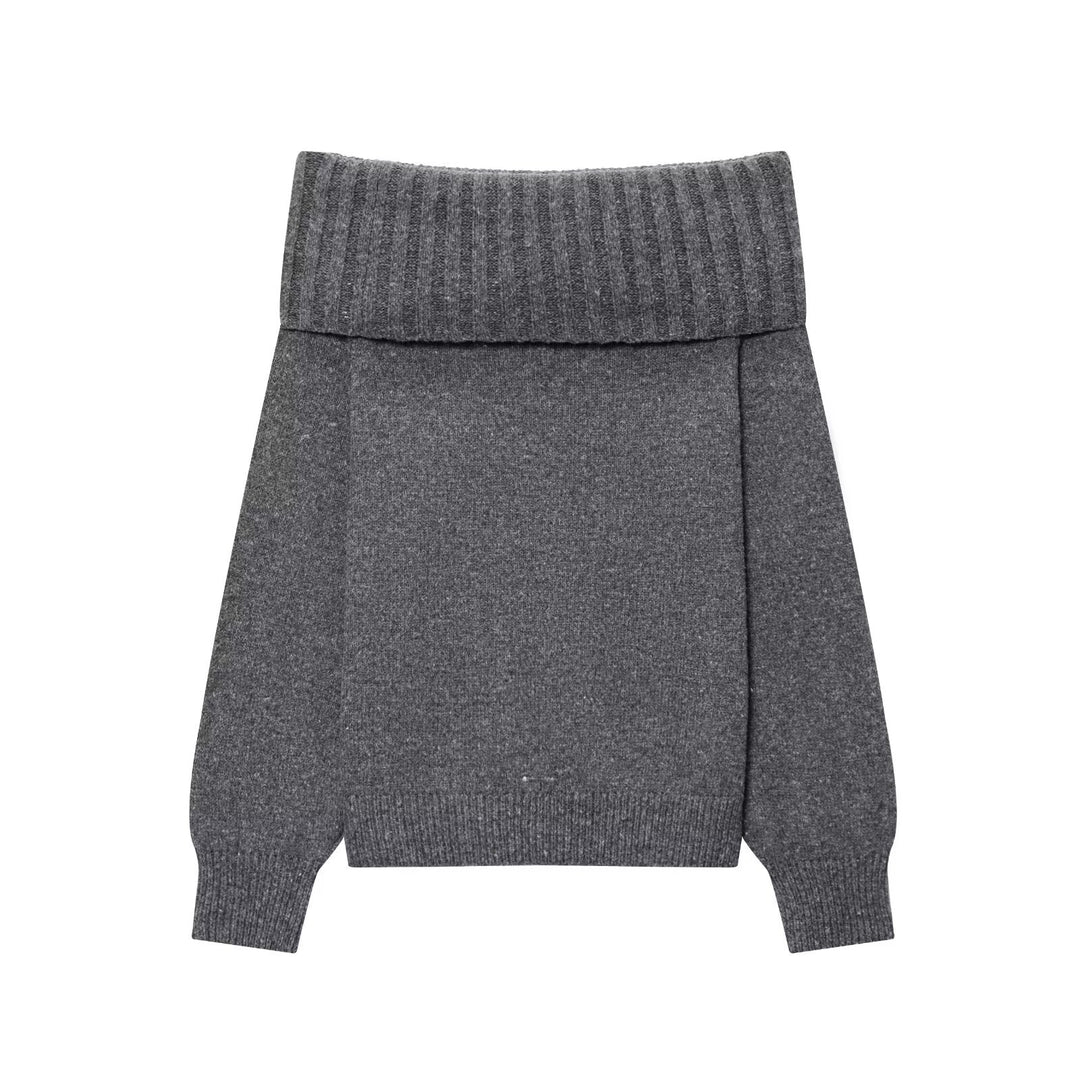 Damen Elegante Strickpullover mit überschnittenen Schultern Drune