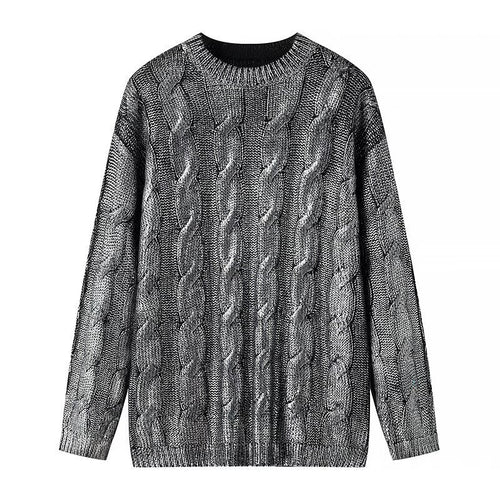Damen Oversize-Zopfstrickpullover mit Rundhals Drune